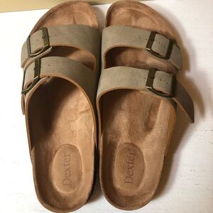 Birkenstock Inspired Dexter Abraham Tan Slides/Sandals, New In Box, Size 8,